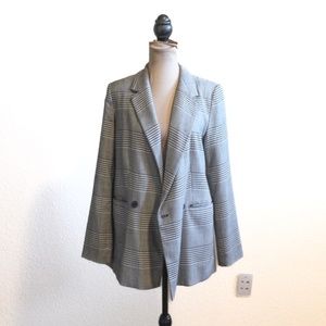 Forever 21 Houndstooth Plaid Black & White Blazer